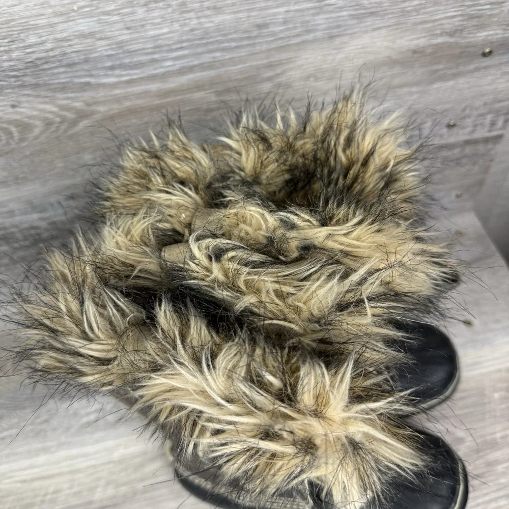 Sorel Joan Of Arctic Tall Womens Sz 6 Brown Waterproof Fur Snow Boot NL1540-051‎ - Picture 3 of 9